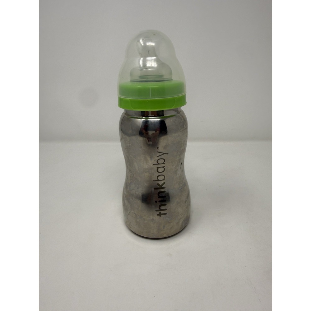 Thinkbaby Stainless Steel Baby Bottle, Green 9oz